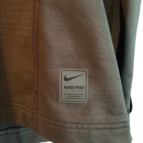 NIKE Pro Compression Dri Fit 1/4 Zip Fitted Pullover Charcoal Gray Size Small - Picture 4 of 7